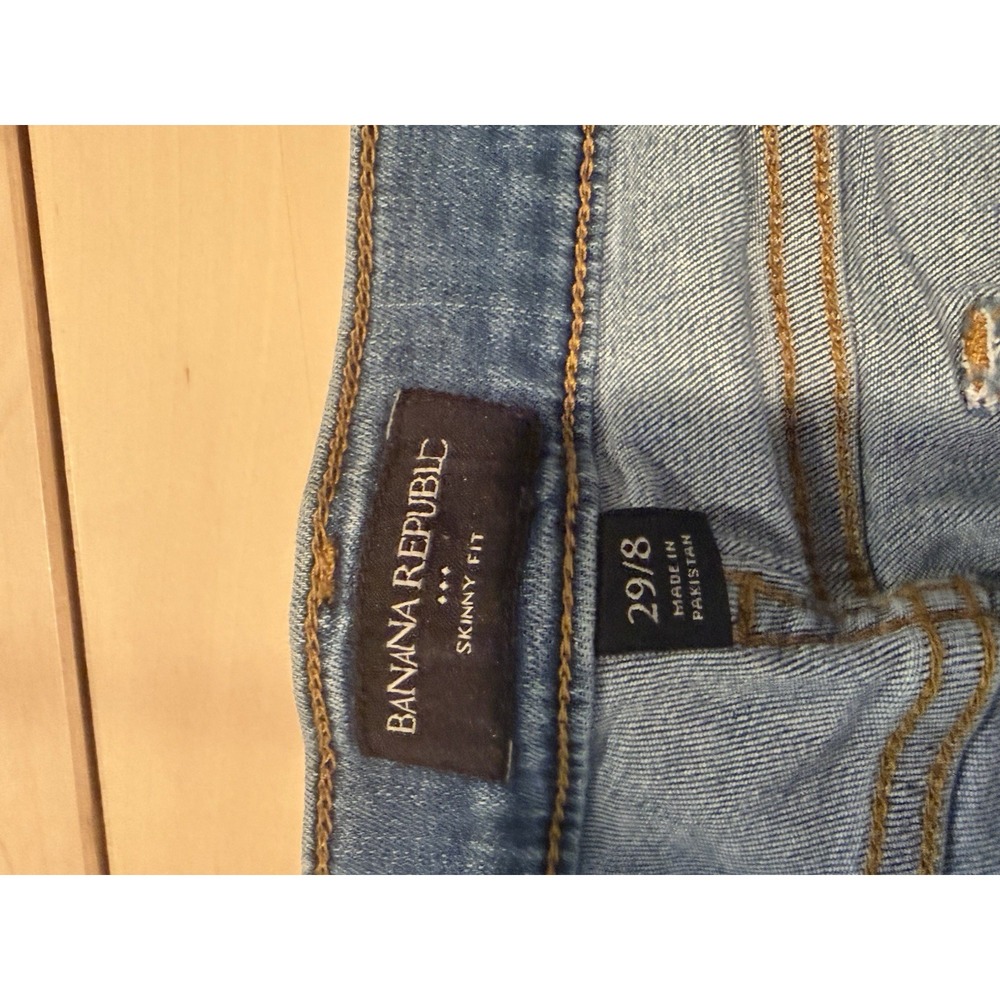 Banana Republic Skinny Jeans Womens 29 Distressed Raw Hem Light Wash Denim - Picture 5 of 6